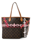 Monogram Bay Neverfull MM Rose Ballerine Poppy