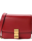 Box Calfskin Small Classic Box Flap Bag Red