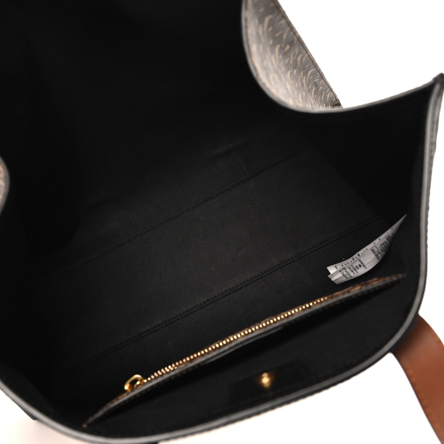 E-Canvas Monogram Stripe Book Tote Black Bridle Brown