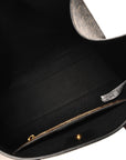 E-Canvas Monogram Stripe Book Tote Black Bridle Brown