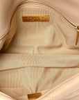Shiny Goatskin Quilted Medium CHNL 19 Flap Beige