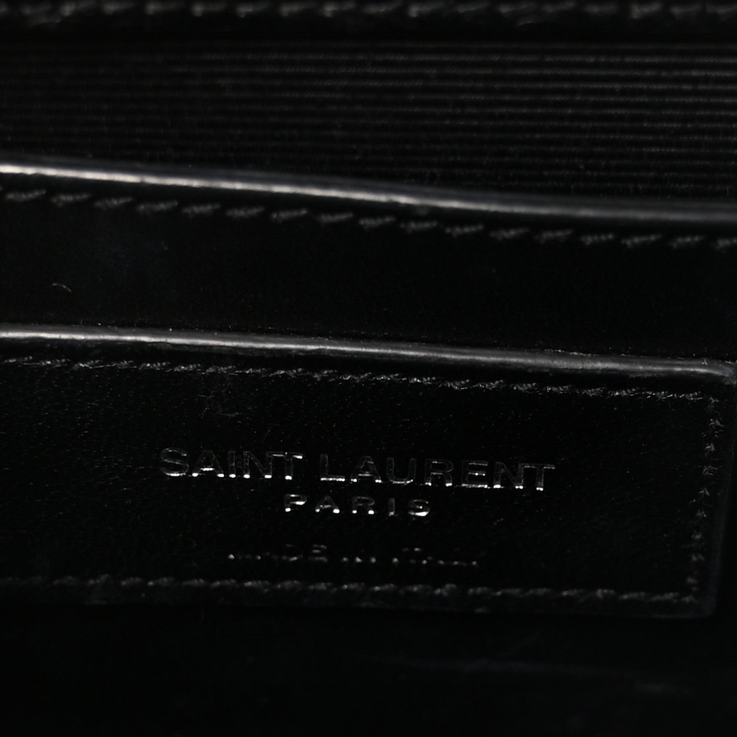 Calfskin Crocodile Embossed Small Classic Monogram Kate Tassel Satchel Black