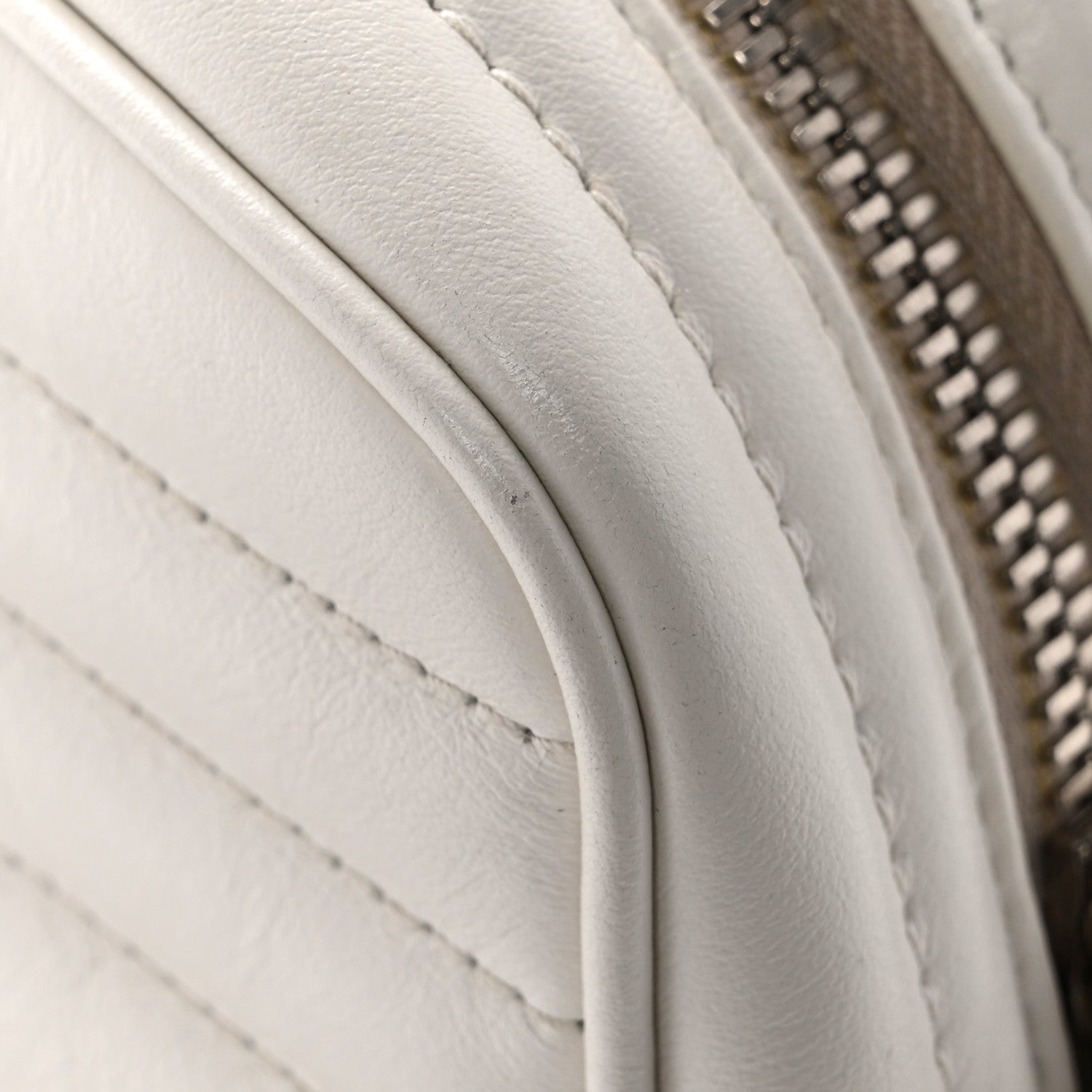 Soft Calfskin Diagramme Camera Bag White