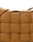 Nappa Maxi Intreccio Small Padded Cassette Crossbody Bag Camel