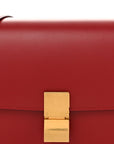 Box Calfskin Medium Classic Box Flap Bag Dark Brick