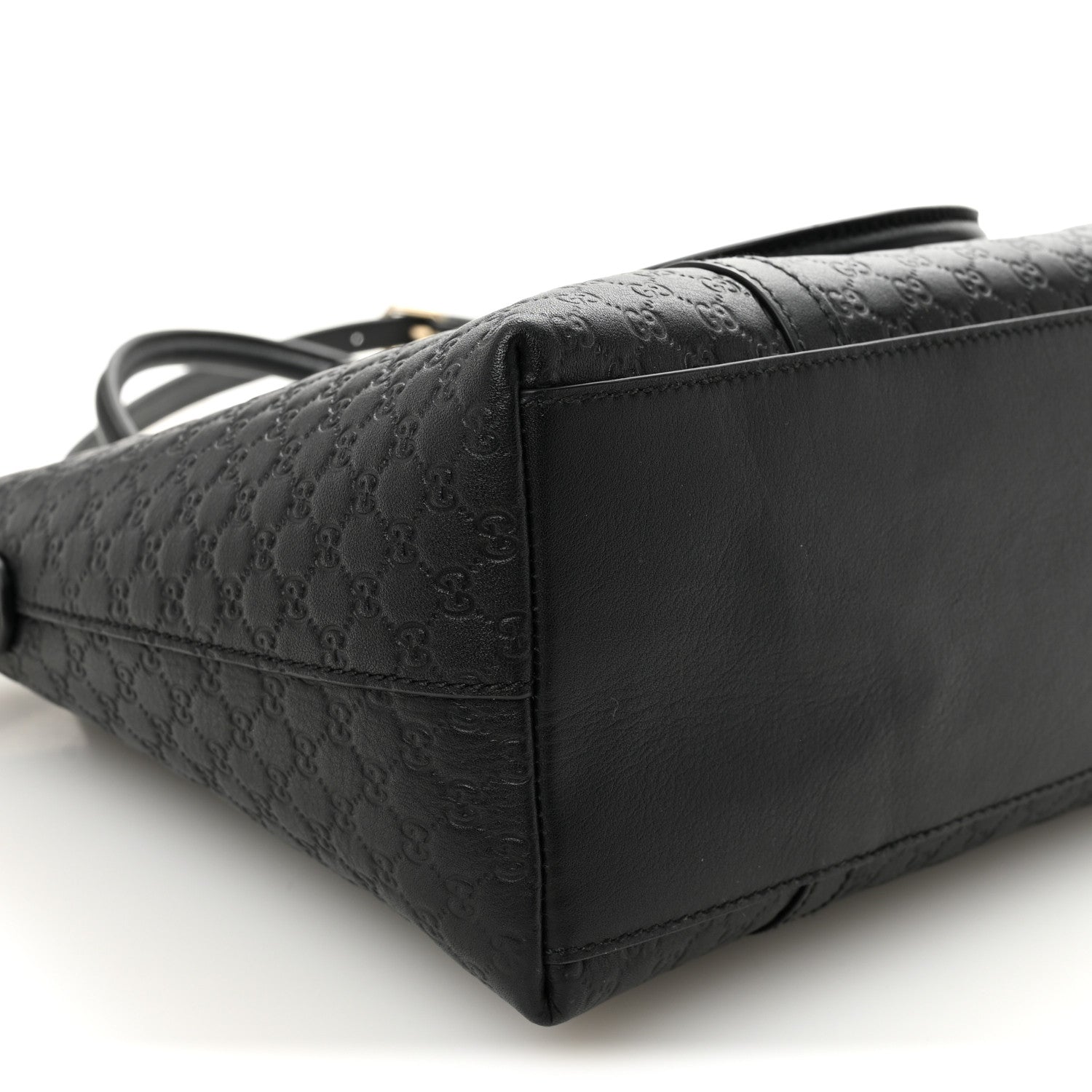 Soft MicroGCCIssima Small Zippered Satchel Black