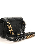 Goatskin Quilted CHNL 19 Waist Bag Black