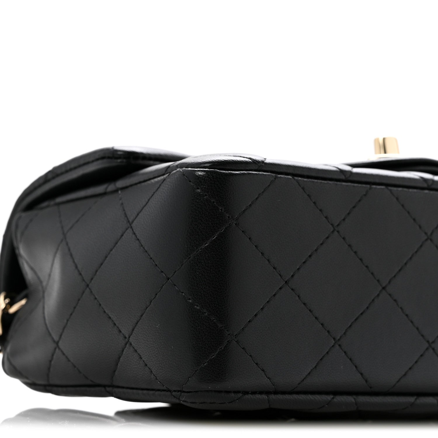 Lambskin Quilted Mini Rectangular Flap Black