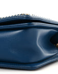 Calfskin Quilted Medium Boy Top Handle Flap Blue