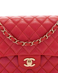 Iridescent Caviar Quilted Medium Double Flap Red