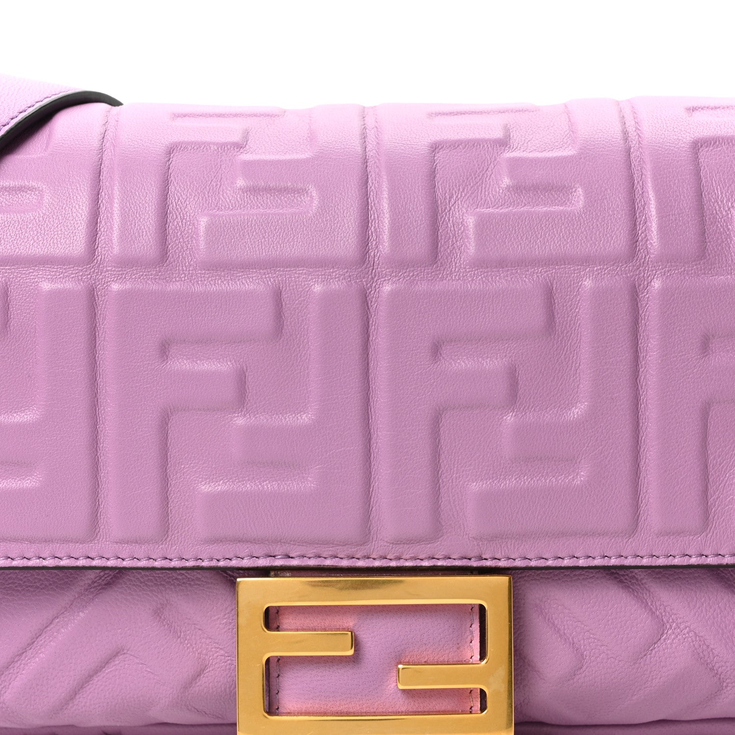 Nappa FF 1974 Embossed Baguette Agapanto