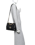 Lambskin Quilted Medium CHNL 19 Flap Black