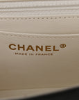Lambskin Quilted Mini Rectangular Flap White Black