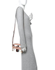 Vinyl Web Mini Ophidia Transparent Shoulder Bag Perfect Pink
