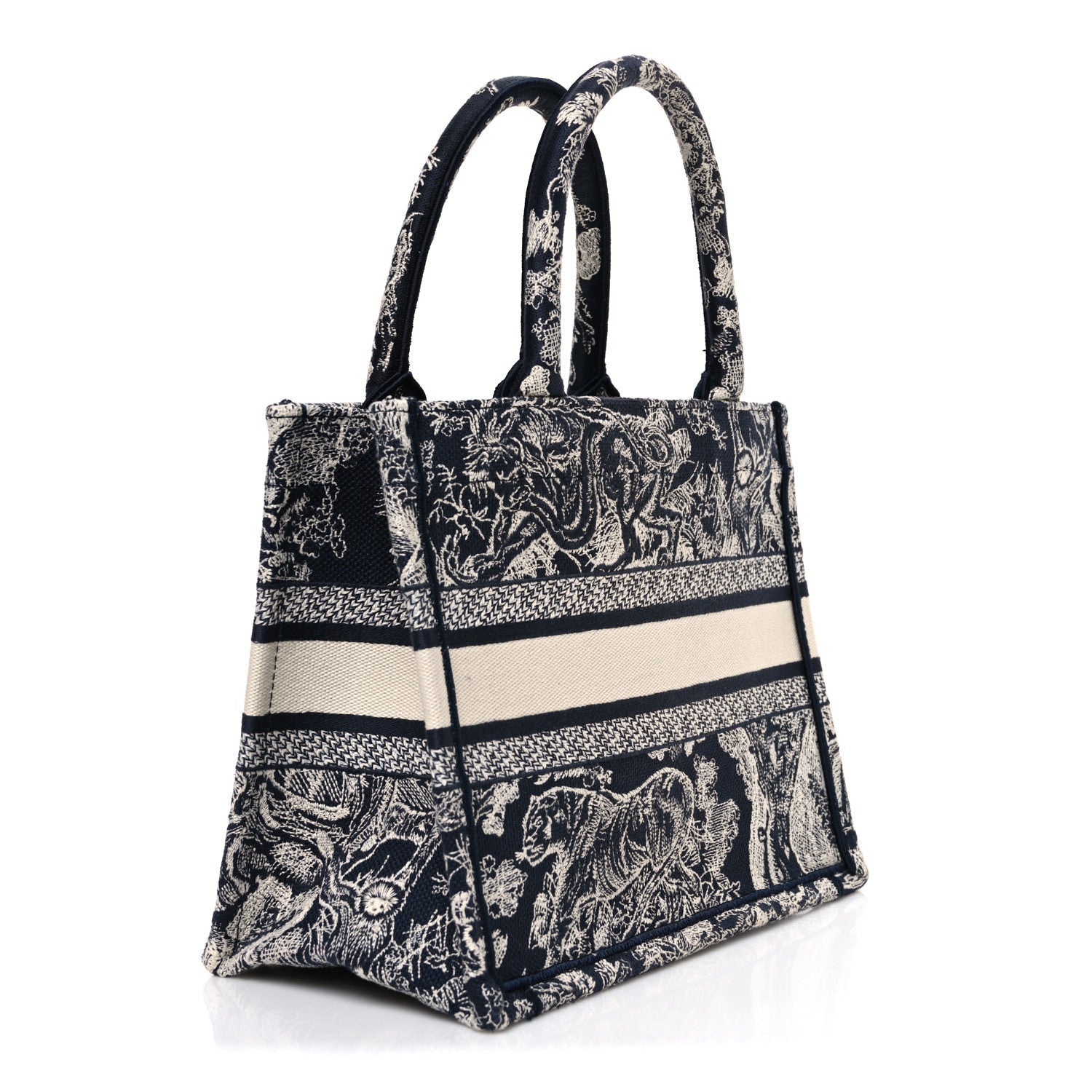 Canvas Embroidered Small D1ORiviera Toile De Jouy Book Tote Blue