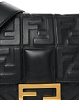 Nappa FF 1974 Embossed Large Baguette Black