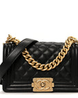 Caviar Quilted Small Boy Flap Black
