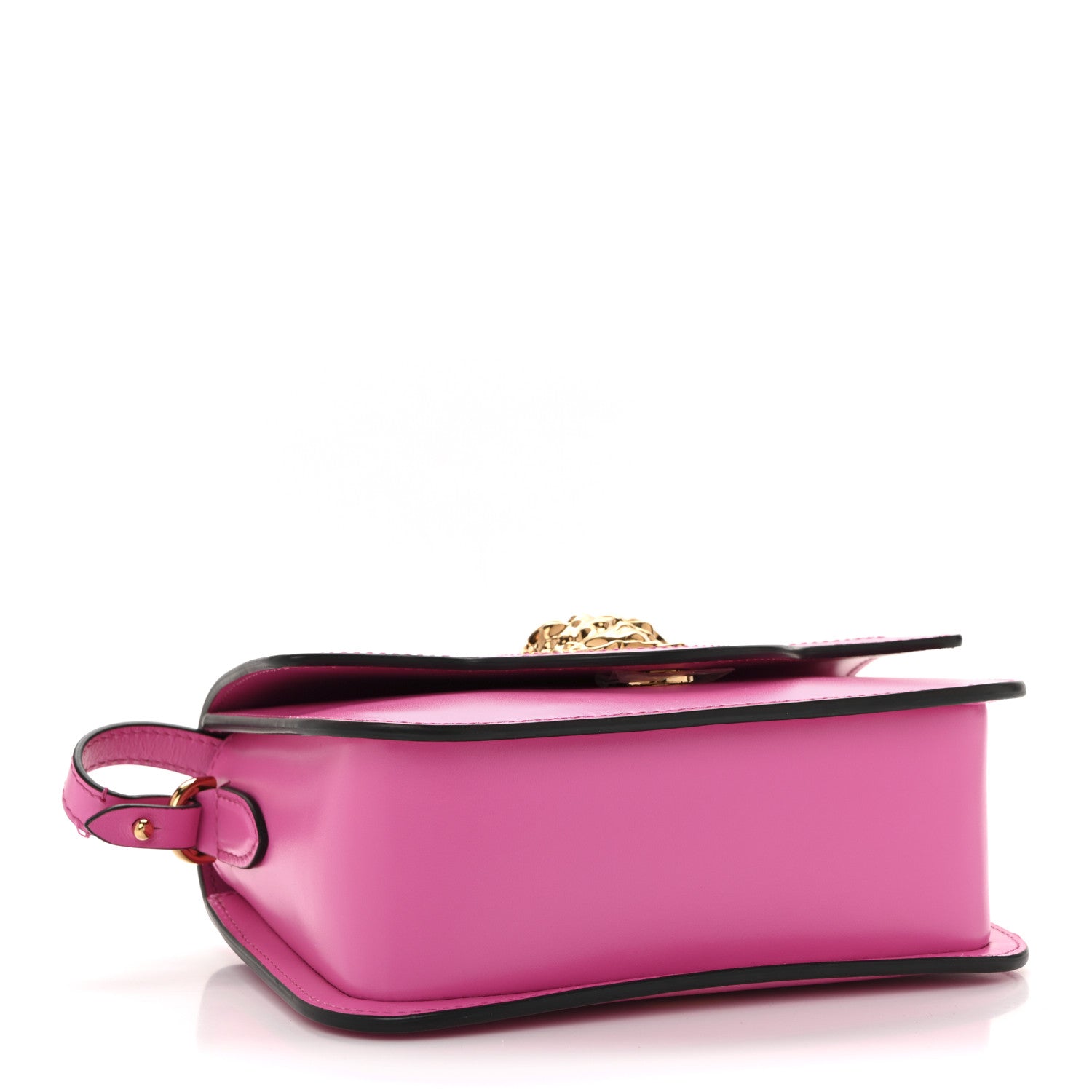 Calfskin Vinyl Small Houndstooth La Medusa Crossbody Bag  Red Fuchsia