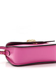 Calfskin Vinyl Small Houndstooth La Medusa Crossbody Bag  Red Fuchsia