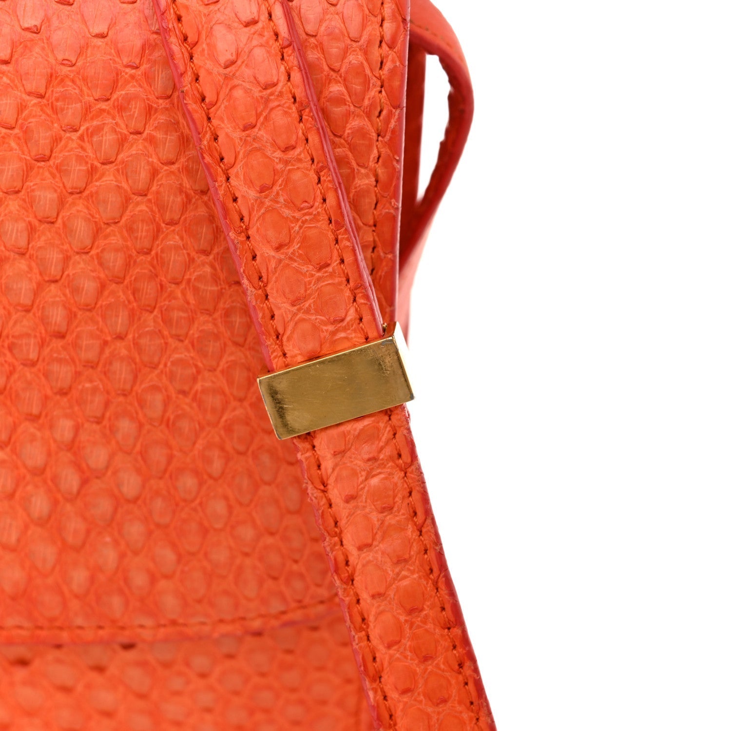 Snakeskin Medium Classic Box Flap Orange