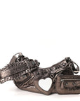 Metallic Agneau Arena Le Cagole Shoulder Bag XS Dark Bronze