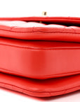 Lambskin Quilted Mini Trendy CC Dual Handle Flap Bag Dark Orange