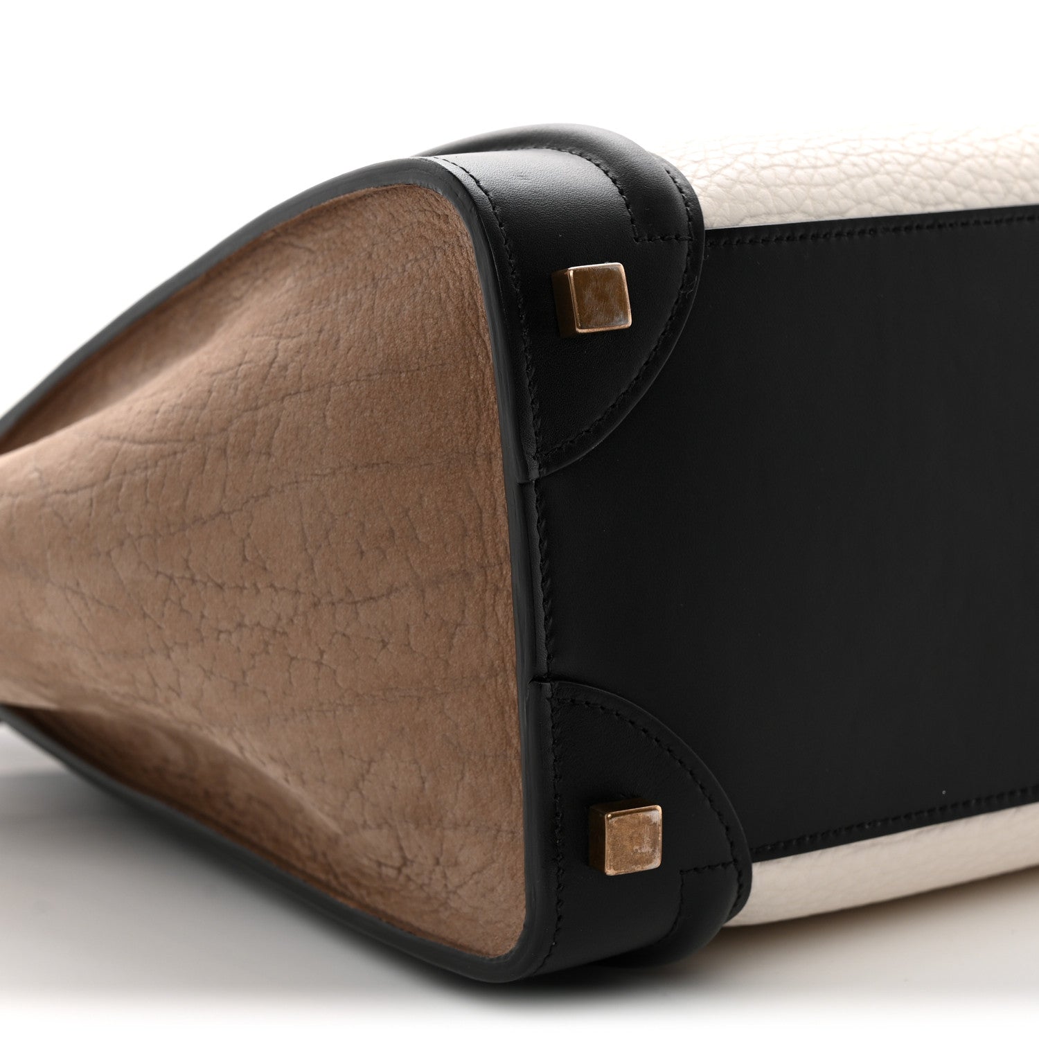 Bullhide Calfskin Nubuck Micro Tri-Color Luggage White Khaki