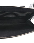 Coated Canvas La Greca Signature  Black Gray
