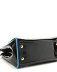 Patent Mini Plexi Handle Peekaboo Iconic Satchel Black Blue