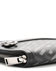 Coated Canvas La Greca Signature  Black Gray