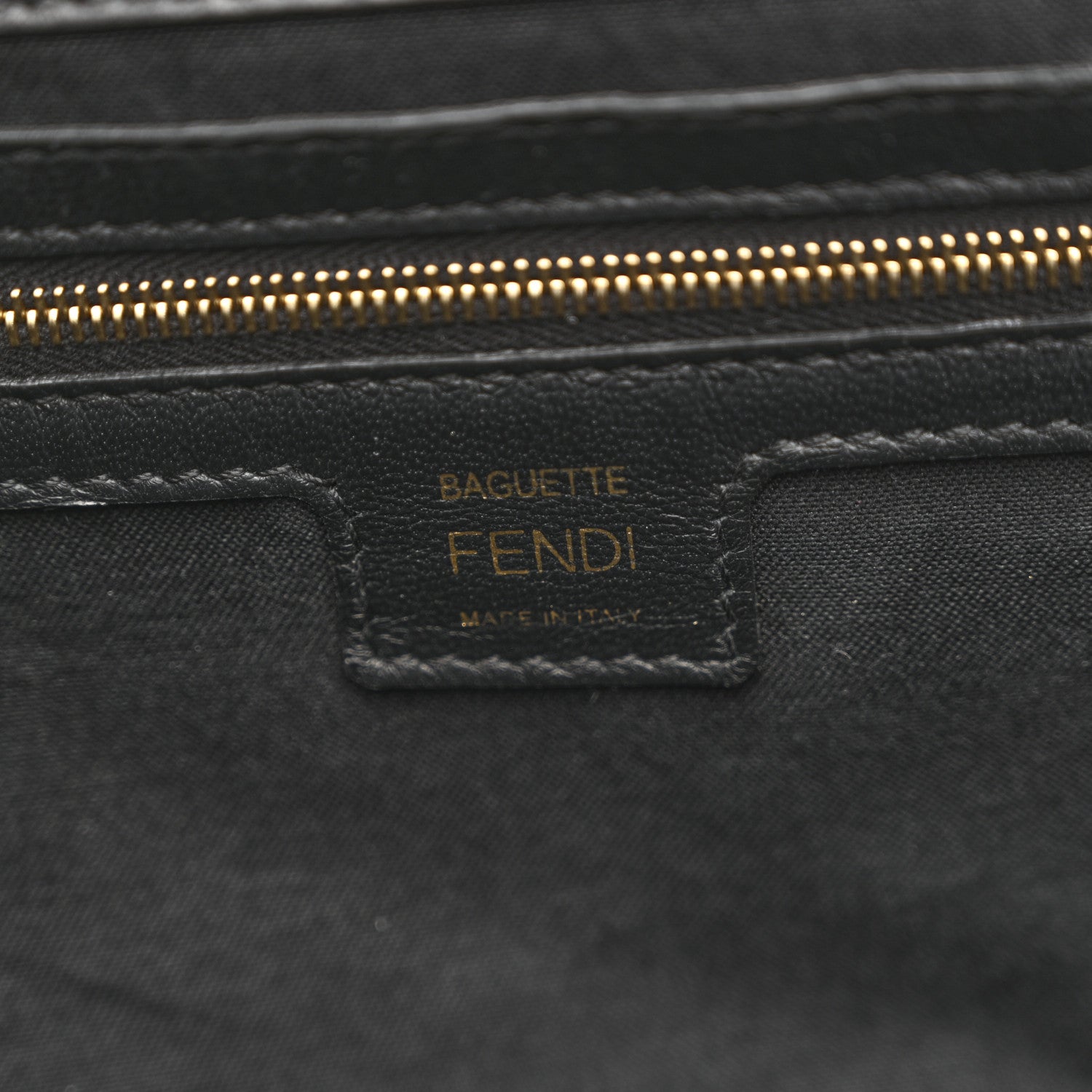 Nappa FF 1974 Embossed Large Baguette Black