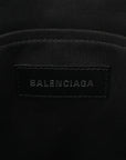 Washed Frayed Denim Logo Small Hardware Tote Blue