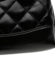 Shiny Crumpled Calfskin Quilted Nano 31 Shopping Bag Black