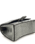 Strass Suede Hourglass Top Handle Bag XS Smoke Grey Crystal