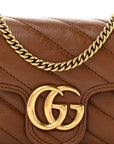 Azalea Calfskin Matelasse Diagonal Super Mini GG Marmont Shoulder Bag Cuir