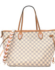 Damier Azur Braided Neverfull MM Orange