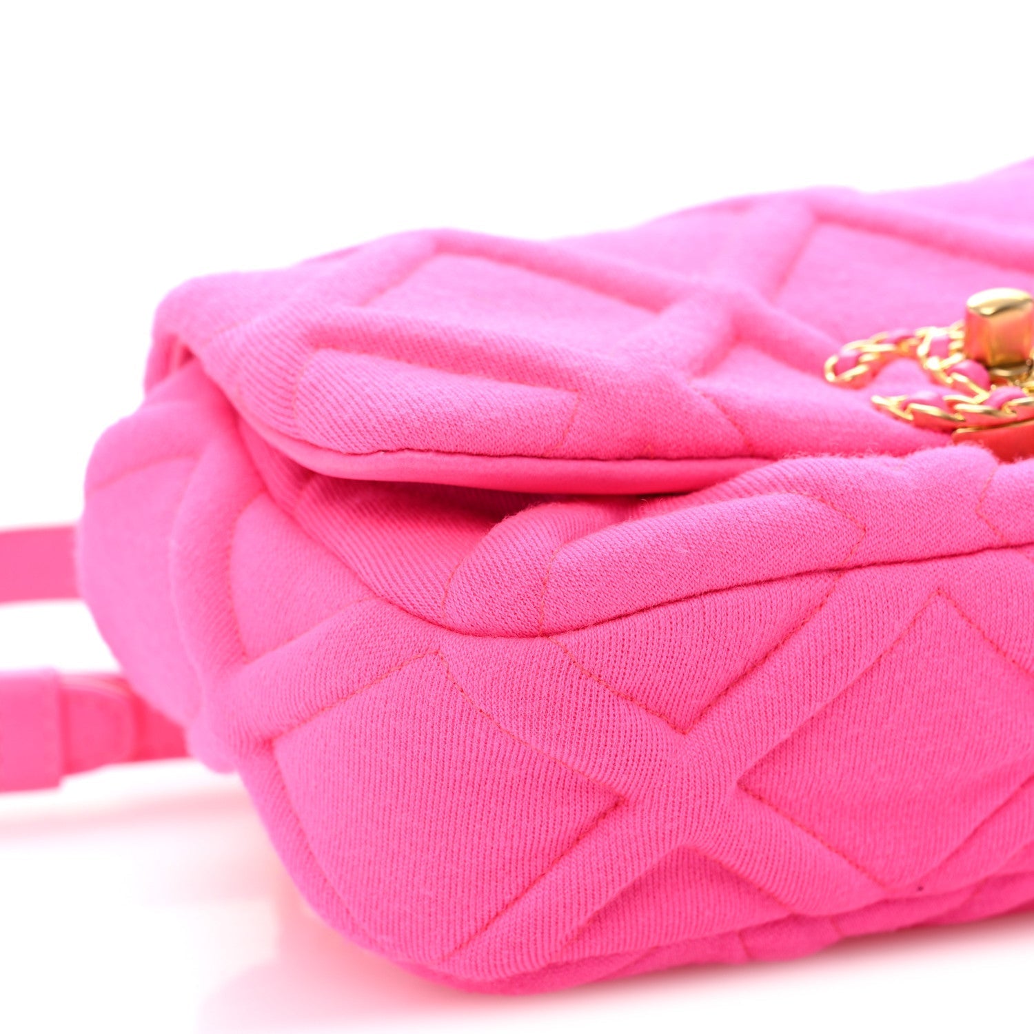 Jersey Quilted CHNL 19 Waist Bag Pink