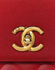 Caviar Quilted Small Business Affinity Flap Red