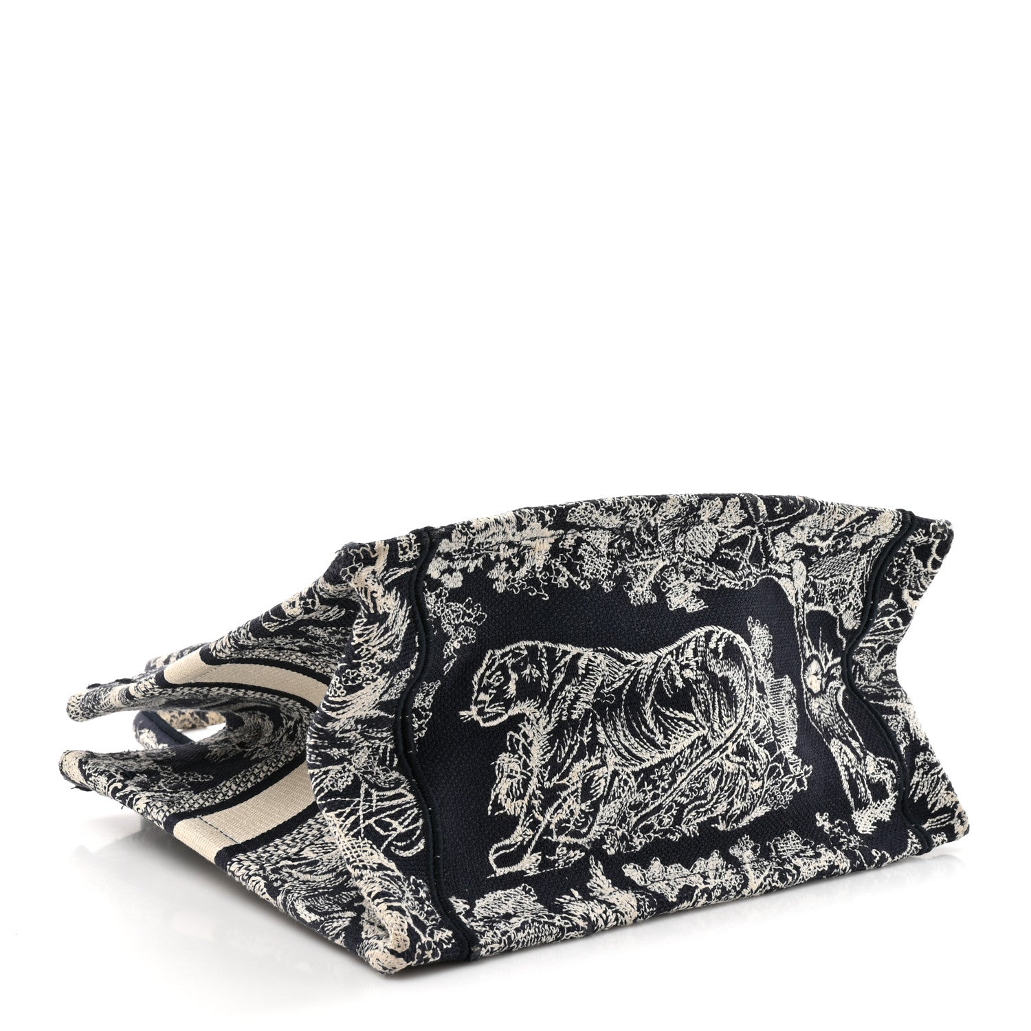 Calfskin D1ORiviera Toile De Jouy Small Book Tote With Strap Blue Multicolor
