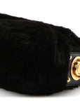 Faux Fur Clutch Black