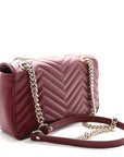 Calfskin Matelasse Small GG Marmont Shoulder Bag Rosso Ancora Red