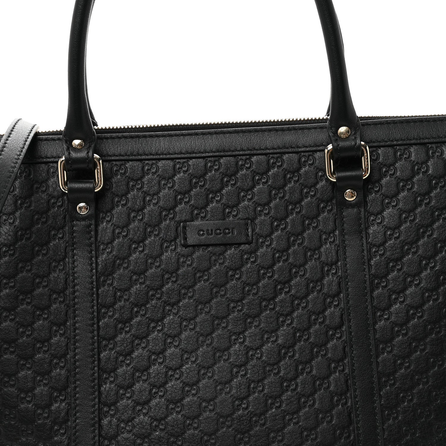 Soft MicroGCCIssima Small Zippered Satchel Black