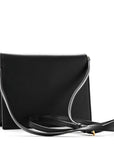 Calfskin DG Logo Flap Crossbody Bag Black