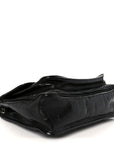 Crinkled Calfskin Matelasse Monogram Large Niki Chain Satchel Black