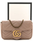 Calfskin Matelasse Super Mini GG Marmont Shoulder Bag Porcelain Rose