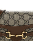 GG Supreme Monogram Mini Horsebit 1955 Shoulder Bag Beige Brown Sugar