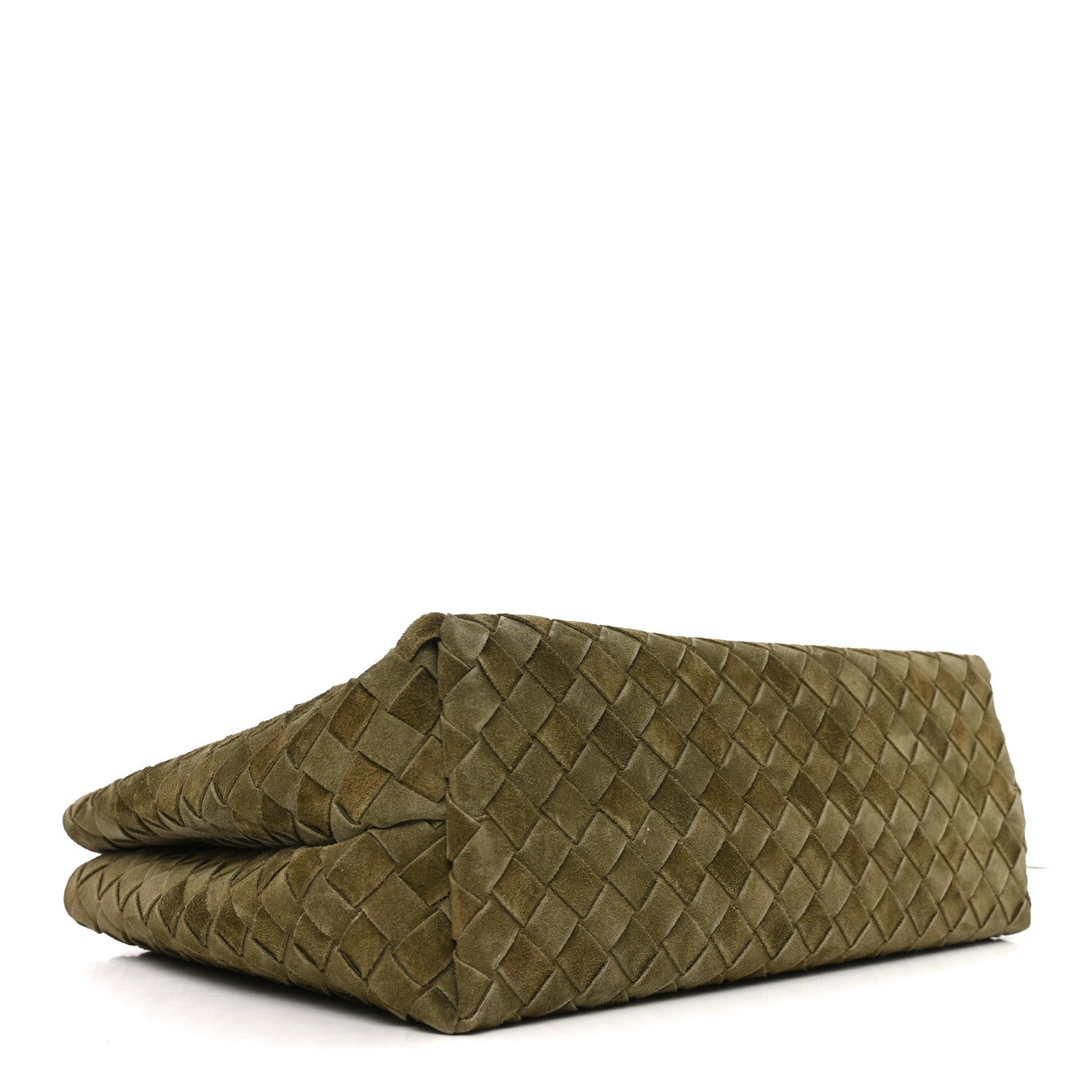 Suede Intrecciato Medium Andiamo Shoulder Bag Mud