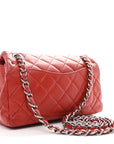 Lambskin Quilted Mini Rectangular Flap Red