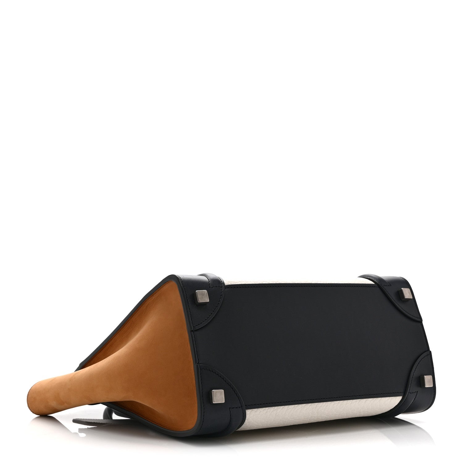 Baby Grained Calfskin Nubuck Micro Tri-Color Luggage White