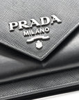 Saffiano City Calf Mini Envelope Bag Black